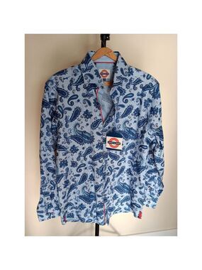 Tags Still On Medium Jermyn & Bond Modern Fit Long Sleeve Button Down Shirt Mens